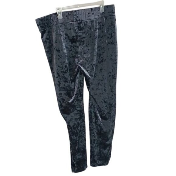 LOGO Lori Goldstein Womens Size XL Gray Velour Leggings Stretch Pull On Pants - Picture 4 of 7